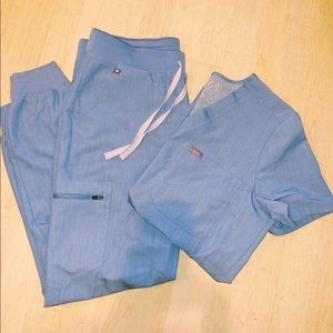 FIGS Jogger Scrub Set, Heather Indigo MED/LG